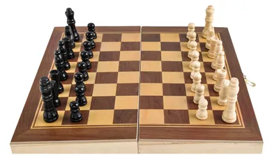 Produktbild von Schachkassette Schachspiel Reiseschach inkl.32 Spielfiguren Holzkassette Feld 28 mm Königshöhe 64 mm 4297