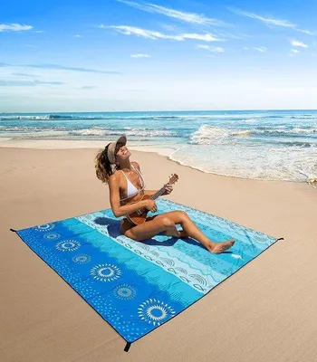 Produktbild von Famanu Stranddecke Extra Groß - 210 x 200 cm, Wasser- und Sandbeständig