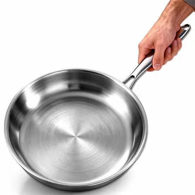 Produktbild von 28 cm Bratpfanne aus Edelstahl – Schnell erhitzbar, hitzefest bis 400 °C, geeignet für Gas-, Elektro- & Induktionsherde