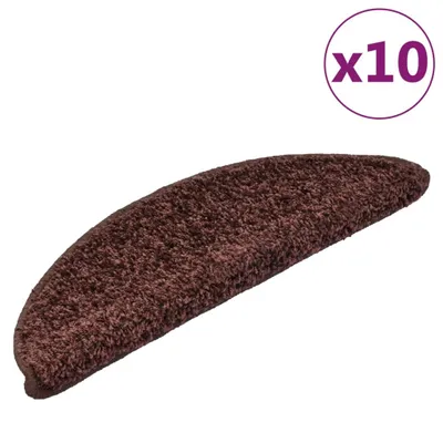 Obrázek produktu pro Schodové rohože 10 ks 56 x 17 x 3 cm hnědé půlkulaté