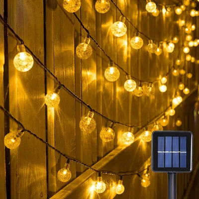 Solar-Lichterkette 12 m, 100 LEDs, warmweiß, 8 Modi, IP65