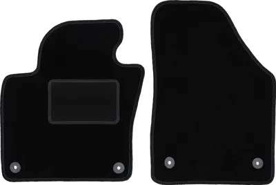 Produktbild von Velours-Fußmatten Vorne passend für Volkswagen Tiguan I (Minivan, Bj. 2007-2015) –  schwarz, passgenau, mit Befestigungen set 2 Stk. - STANDARD