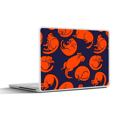 Produktbild von MuchoWow® Laptop Aufkleber Sticker Cover Schlafend - Katze - Muster 36.5x27.5 cm - Laptop-Sticker