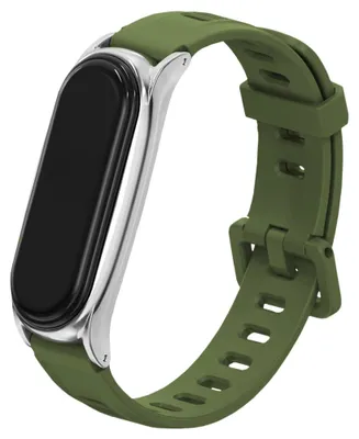 Zdjęcie produktu dla Opaska / pasek z ramką ChronSmarta do smartband'a Xiaomi Mi Band 3 / 4 / 5 / 6 (Zielony)