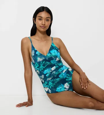 Produktbild von Triumph Damen Badeanzug Summer Fleur - TURQUOISE - DARK COMBINATION - Größe 44 C