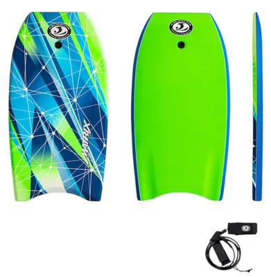 Image de Planche de bodyboard CBC MATRIX, 41,5 pouces, pour le bodysurf et les sports nautiques, avec leash