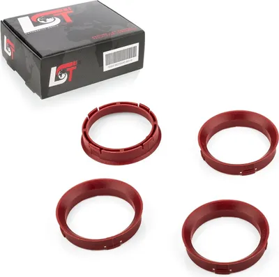 Produktbild von 4x Zentrierringe Dunkelrot Alufelgen Ø 66,45 - Ø 57,1 mm für MAZDA HONDA SUZUKI