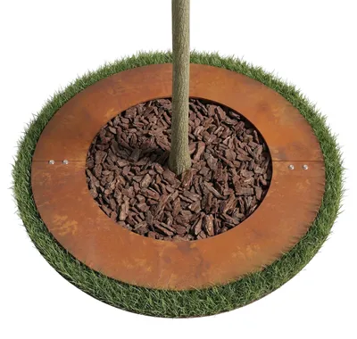 Produktbild von Relaxdays Baumring, Edelrost, Baumscheibe Rasenkante, Bäume & Sträucher, Ø 80 cm, Pflanzring Garten, Cortenstahl, braun