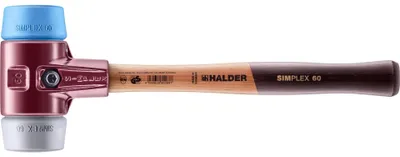 Produktbild von HALDER SIMPLEX Schonhammer Ø 60 mm TPE-soft blau / TPE-mid grau