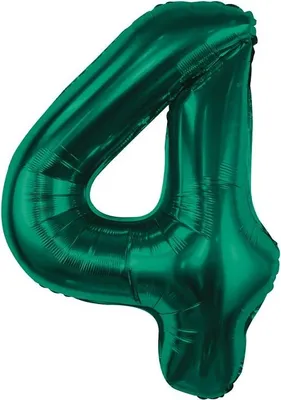 Obrázek produktu pro Nafukovací balónek ČÍSLICE '4' lahvově zelená, fólie 85 cm