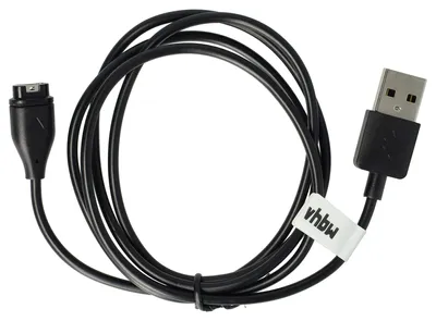 Produktbild von vhbw USB Ladekabel kompatibel mit Garmin ivoactive 4/4S/3/3 Music, Enduro/Enduro2, EPIX 2 Smartwatch Fitnesstracker - Ladestation Schwarz, 100 cm