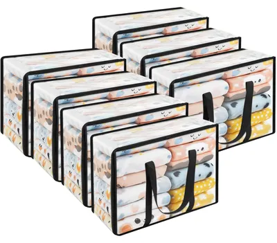 Aufbewahrungstaschen 7er-Set, 60 L, transparent, mit Reißverschluss