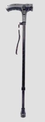 Produktbild von Trekkingstock mit Dynamo Teleskop Wanderstock LED Licht mit Kurbel Alarmfunktion