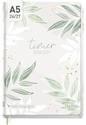 Produktbild von Häfft-Timer Jugendkalender 2026/2027 / A5 / Pure Leaves / Häfft-Verlag