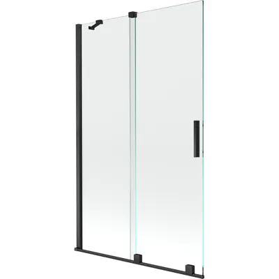 Obrázok produktu pre Mexen Velar vaňová zástena dvojkrídlová Posuvný 110 x 150 cm, Priehľadné, Čierny - 896-110-000-01-70