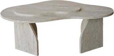 Produktbild von Skye Decor, Melted - Travertine, Couchtisch, 100 % Melaminbeschichtete Spanplatten, Travertin, 105 x 65 x 35 cm