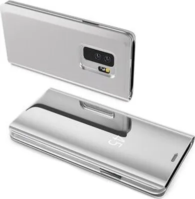 Produktbild von cofi1453® Smart View Spiegel Mirror Smart Cover Schale Etui kompatibel mit Huawei Y5 2019 Schutzhülle Tasche Case Schutz Clear Silber