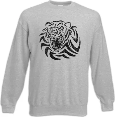 Produktbild von Urban Backwoods Tribal Tiger I, Sweatshirt, Farbe: Hellgrau, Größe: 5XL