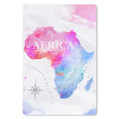 Produktbild von MuchoWow® Mauspad Mousepad Aquarell - Weltkarte - Afrika 40x60 cm - Mousepads - Maus Mat - Pad - Mausunterlage - Schreibtisch Accesoire