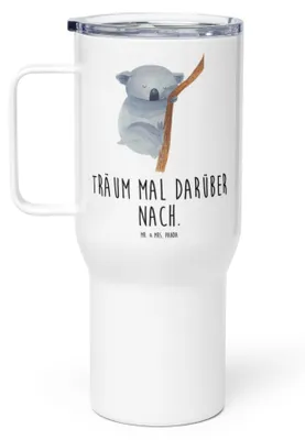 Produktbild von Mr. & Mrs. Panda thermosbecher Koalabär - Weiß - Geschenk, Teetasse, Lustige Sprüche, Bär, Schlafzimmer, Thermobecher, Traum, Kaffee-to-go-Becher, schlafen, Koala