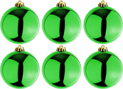 Image de 6 pièces XL Boules d'arbre de Noël Lime Ø 15cm