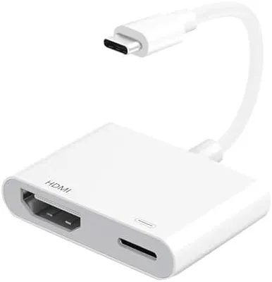 Produktbild von HDMI Adapter für iPhone 4K@60Hz, USB C auf HDMI Digital AV Adapter Video Audio Sync Bildschirm Konverter für iPhone 15/16/17/MacBook/Laptop Kompatibel mit HDTV, Projector, Monitor