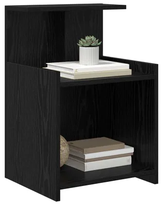 Image de vidaXL Table de nuit noir imitation chêne 40 x 35 x 60 cm Bois composite