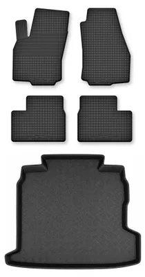 Zdjęcie produktu dla Dywaniki gumowe + mata bagażnika do Opel Astra III H 2007-2010 (sedan) – czarne, dobierane – Wielganizator Semi-Universal