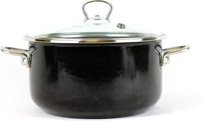 Produktbild von BELIS/SFINX Emaille-Topf mit Glas. SFINX PREMIUM 18 cm, 2,2 l
