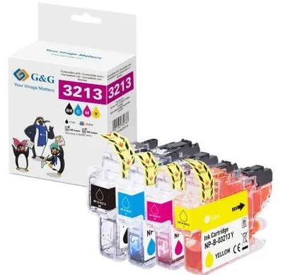 Produktbild von G&G 14927, Hohe (XL-) Ausbeute, Schwarz, Cyan, Magenta, Gelb, 11 ml, 6,6 ml, 4 Stück(e), Multipack