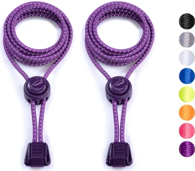 Produktbild von SCHNÜRRLIE elastische Schnürbänder ohne Schuhe Binden - Schnürsenkel mit Schnellverschluss für Kinder Erwachsene - 100 cm Lila