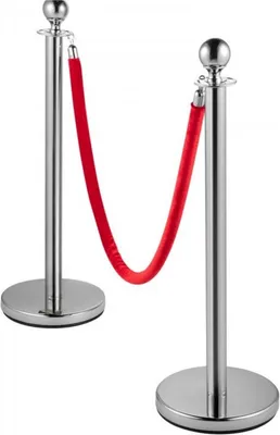Immagine prodotto di Dissuasori di corsia rossi - 8 pezzi - 90 cm - Con corde di sicurezza - Palo divisorio con base argentata