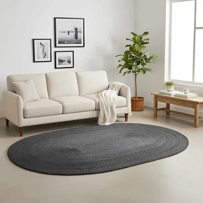 Zdjęcie produktu dla vidaXL Dywanik 152 x 245 cm, ciemnoszary, juta