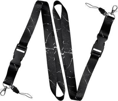 2 Stück Handy-Lanyard - Schwarz - Strapazierfähiges Polyester