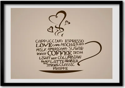 Produktbild von Bild - Bilder - Bilderrahmen - 70 cm x 50 cm - MDF-Rahmen, Wandkunst Tasse Kaffee