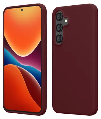 Produktbild von kwmobile Handyhülle für Samsung Galaxy S24 FE Hülle - Case Silikon - Kabelloses Laden - Schutzhülle Cover in Bordeaux Violett