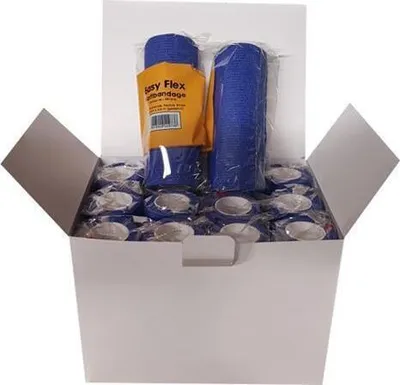 Produktbild von 12 Stück blaue selbsthaftende Haftbandagen 150mm x 4500mm, flexibel und vielseitig einsetzbar