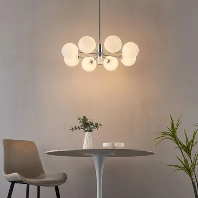 Produktbild von KOSILUM - Hängeleuchte, Metall und Glas - Weiß/Silber - Nicolea