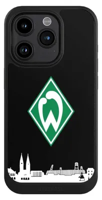 Produktbild von NIVOCASE Hülle für Apple iPhone 15 Pro  Handyhülle NIVOcore Case Schwarz Offizielles Lizenzprodukt SV Werder Bremen Skyline