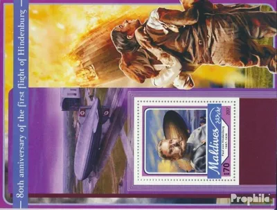 Produktbild von Briefmarken Malediven 2017 Mi Block 1034 (kompl. Ausg.) postfrisch Erstflug von Hindenburg