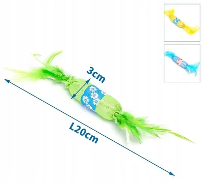 Immagine prodotto di Giocattolo per gatti "Nobleza" con erba gatta e piume, 20 cm