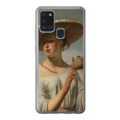 Produktbild von MuchoWow® Handyhülle Schutzhülle Hülle für Samsung Galaxy A21s Mädchen mit breitem Hut - Gemälde von Cäsar Boëtius van Everdingen Silikon Softcase Handy Hülle - Hartschale