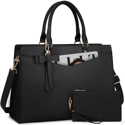 Image de Sac à main pour femme, avec pochette et compartiment pour ordinateur portable de 15,6 pouces
