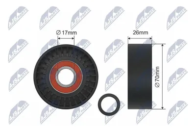 Produktbild von NTY RNK-TY-012 Spannrolle Keilrippenriemen 70mm für TOYOTA AURIS (NRE15, ZZE15, ADE15, ZRE15, NDE15) AVENSIS Kombi (T25) COROLLA Verso COROLLA