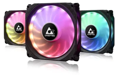 Produktbild von Chieftec CF-3012-RGB, Ventilator, 12 cm, 1200 RPM, Schwarz
