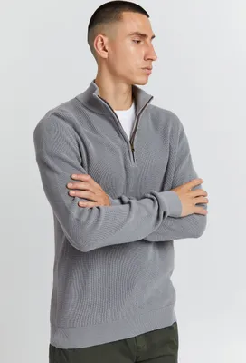 Produktbild von Blend BHCodford Herren Strickpullover Troyer Feinstrick Pullover mit Stehkragen und Reißverschluss