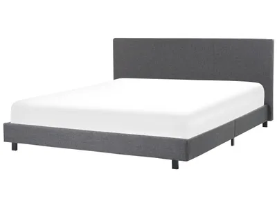Produktbild von BELIANI Wasserbett Grau Stoffbezug Leinenoptik mit Matratze 180x200 cm Heizung und Zubehör Hohes Kopfteil Modern Schlafzimmer Doppelbett Polsterbett