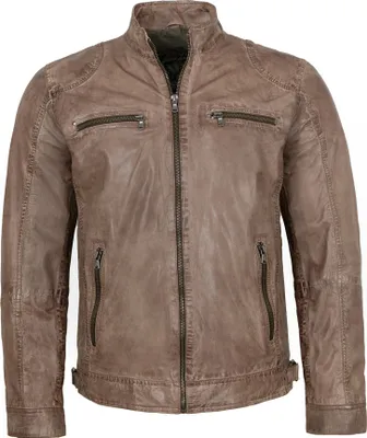 Produktbild von MADDOX - Herren Lederjacke Lammnappa taupe : 60