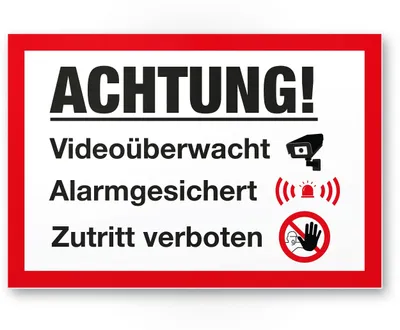 Imagen del producto de Letrero de advertencia de videovigilancia, 30 x 20 cm