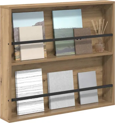 Produktbild von “2026 Modern“ Magazinregal Artisan-Eiche 80 x 12 x 70cm Holzwerkstoff - Zeitungsständer Designermöbel 384649 - Zeitungsständer